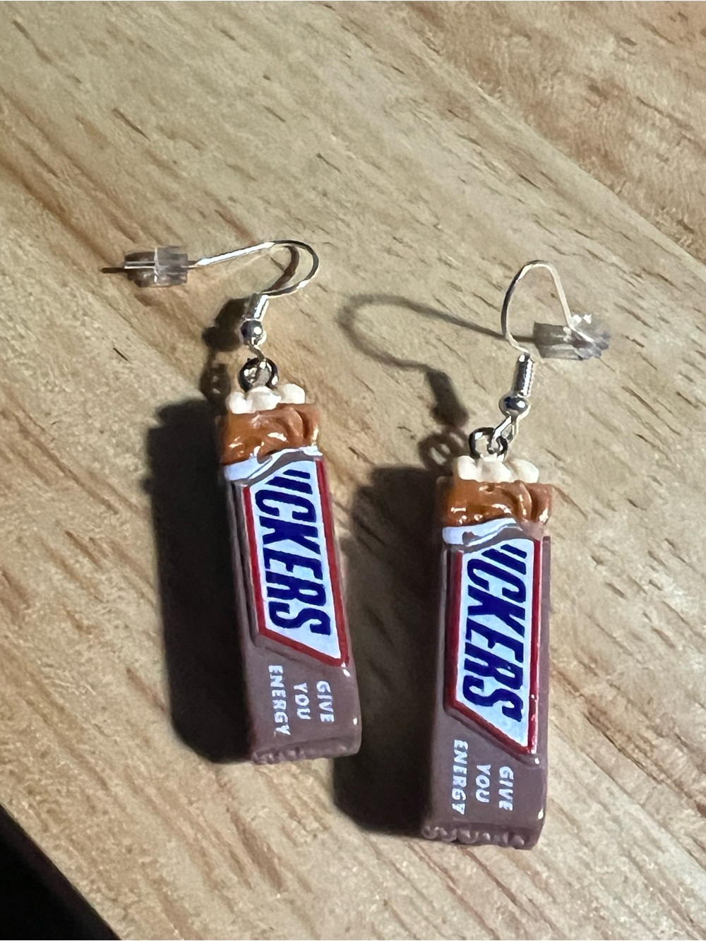 Novelty Chocolate Bar Dangle Earrings - Brown E217